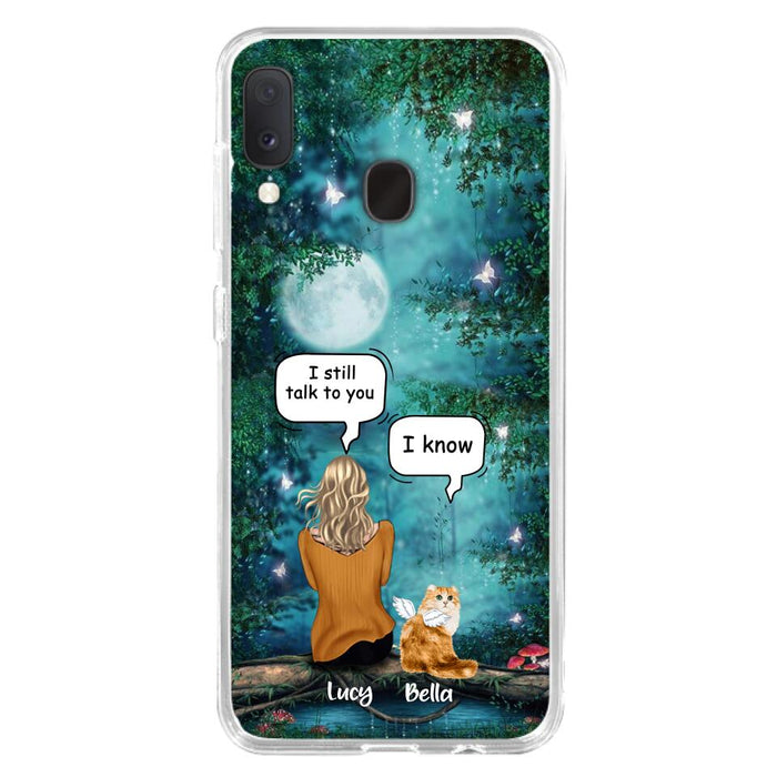 Personalized Cat Memorial Phone Case - Up to 5 Cats - Best Gift For Cat Lover - I still talk to you - Case For iPhone And Samsung