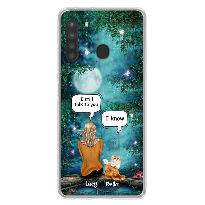 Personalized Cat Memorial Phone Case - Up to 5 Cats - Best Gift For Cat Lover - I still talk to you - Case For iPhone And Samsung