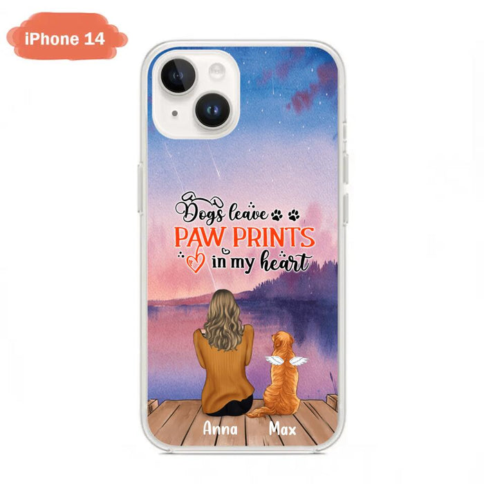 Personalized Dog Phone Case - Up to 4 Dogs - Gift Idea For Dog Lover - My Angel Has Paws - Case For iPhone And Samsung