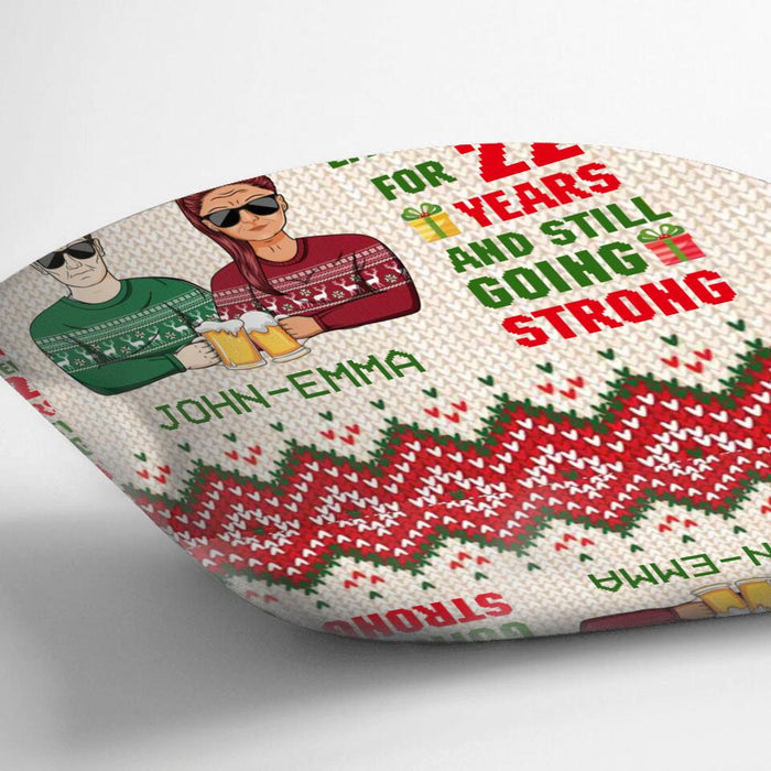 Personalized Christmas Couple Pillow Cover - Anniversary Gift For Couple/Christmas - Annoying Each Other For 22 Years And Still Going Strong