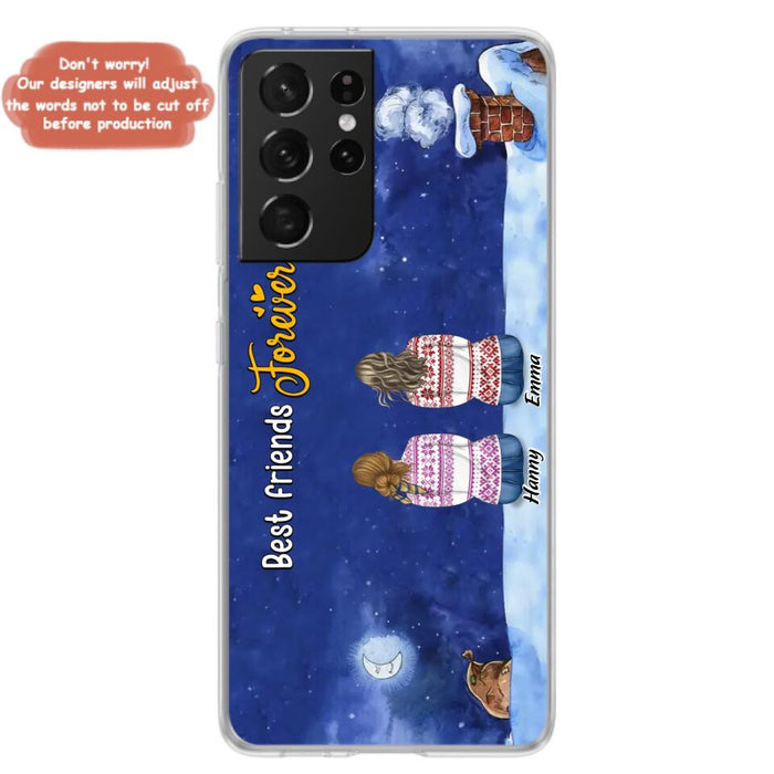 Personalized Christmas Sisters Phone Case - Christmas Gift Idea For Friends/Sisters - Up to 12 People - Best Friends Forever - Case For iPhone And Samsung
