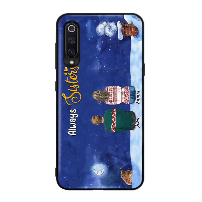 Personalized Christmas Brother & Sister Phone Case - Christmas Gift Idea For Siblings - Up to 12 People - Always Sisters - Case For Xiaomi, Oppo And Huawei