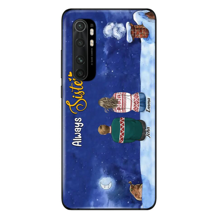 Personalized Christmas Brother & Sister Phone Case - Christmas Gift Idea For Siblings - Up to 12 People - Always Sisters - Case For Xiaomi, Oppo And Huawei