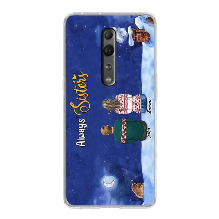 Personalized Christmas Brother & Sister Phone Case - Christmas Gift Idea For Siblings - Up to 12 People - Always Sisters - Case For Xiaomi, Oppo And Huawei