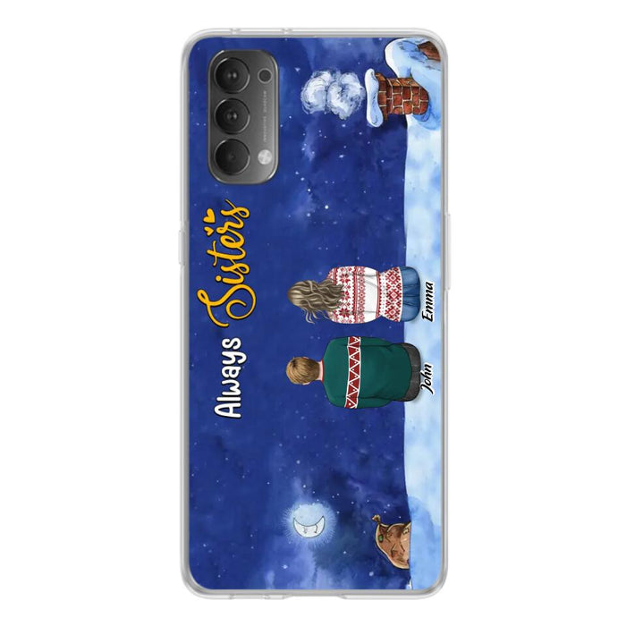 Personalized Christmas Brother & Sister Phone Case - Christmas Gift Idea For Siblings - Up to 12 People - Always Sisters - Case For Xiaomi, Oppo And Huawei