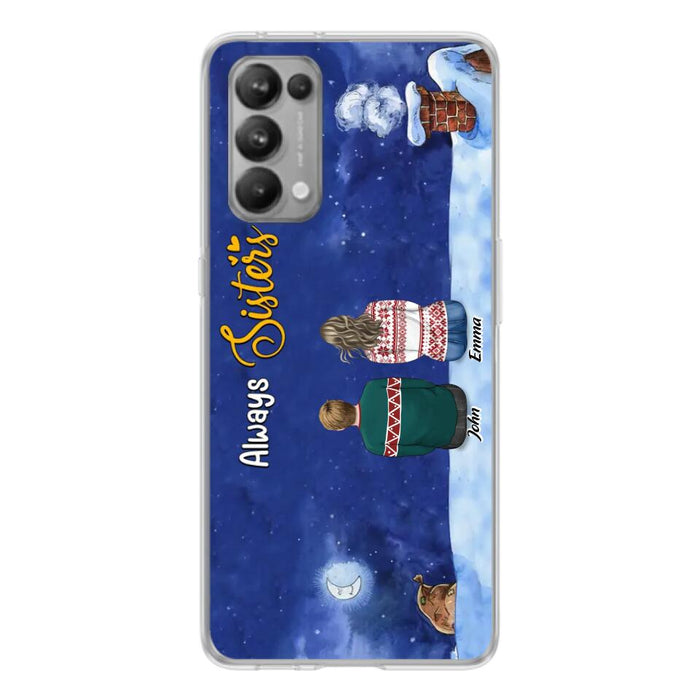 Personalized Christmas Brother & Sister Phone Case - Christmas Gift Idea For Siblings - Up to 12 People - Always Sisters - Case For Xiaomi, Oppo And Huawei