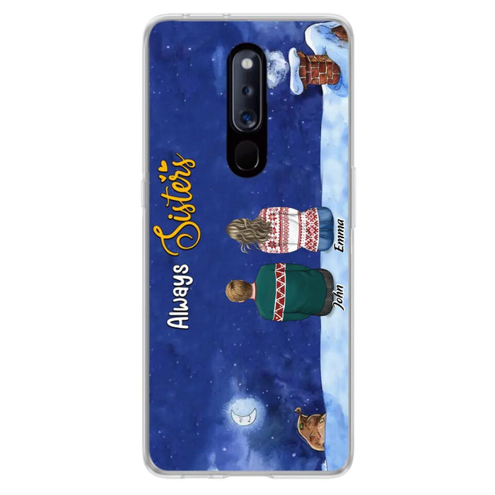 Personalized Christmas Brother & Sister Phone Case - Christmas Gift Idea For Siblings - Up to 12 People - Always Sisters - Case For Xiaomi, Oppo And Huawei