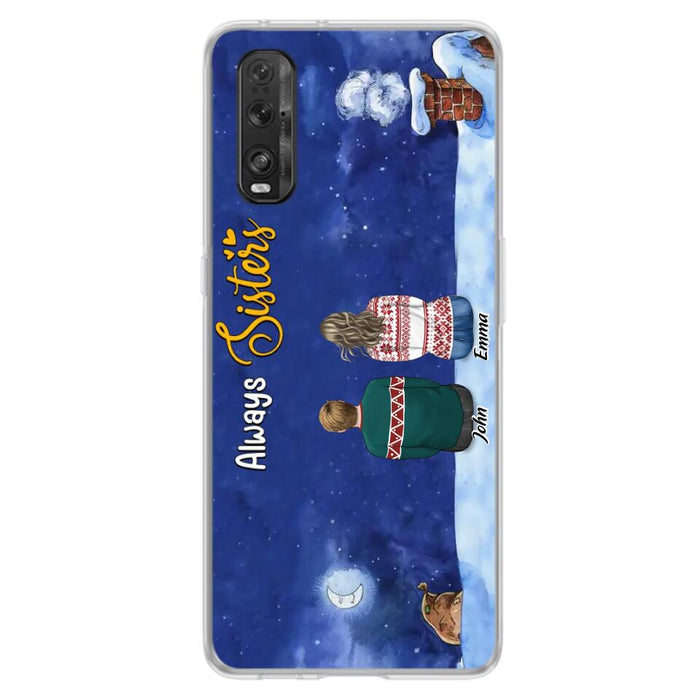 Personalized Christmas Brother & Sister Phone Case - Christmas Gift Idea For Siblings - Up to 12 People - Always Sisters - Case For Xiaomi, Oppo And Huawei
