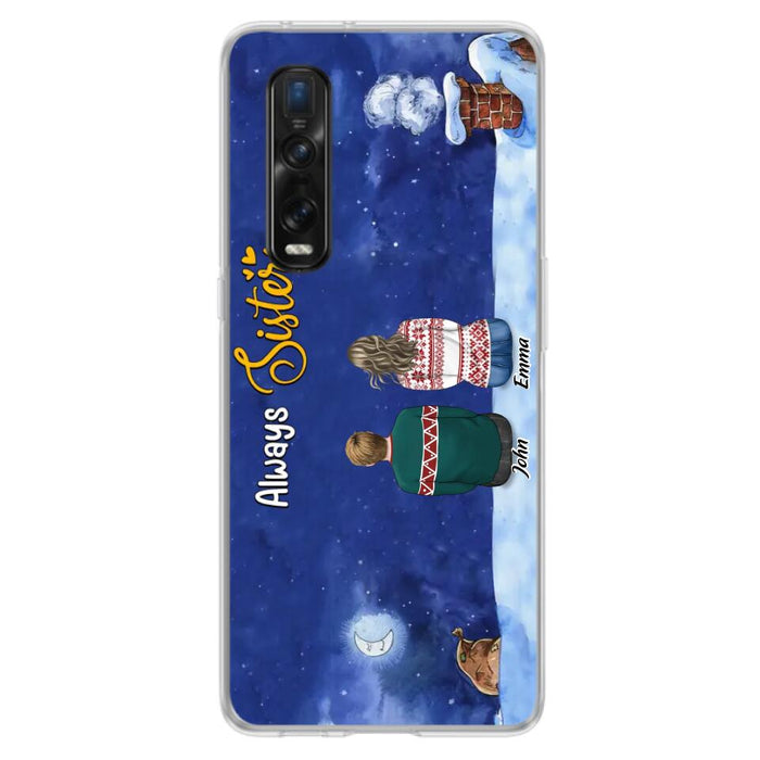Personalized Christmas Brother & Sister Phone Case - Christmas Gift Idea For Siblings - Up to 12 People - Always Sisters - Case For Xiaomi, Oppo And Huawei