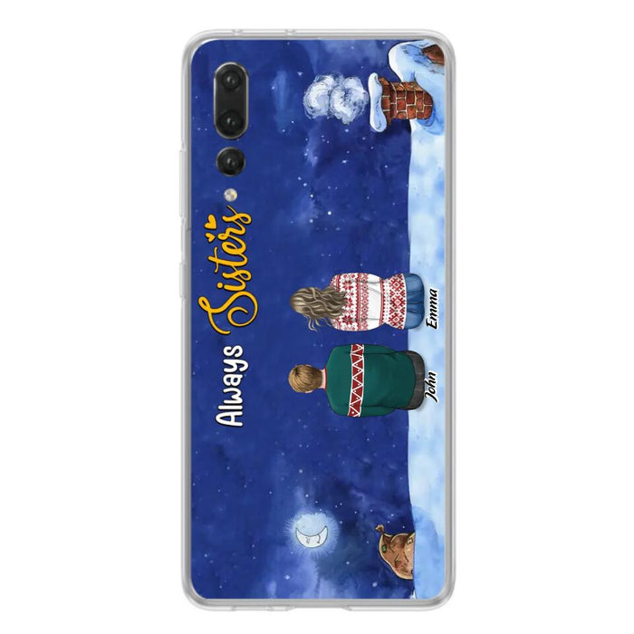 Personalized Christmas Brother & Sister Phone Case - Christmas Gift Idea For Siblings - Up to 12 People - Always Sisters - Case For Xiaomi, Oppo And Huawei