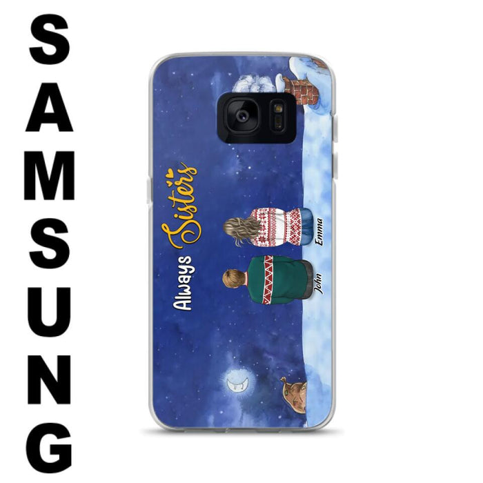 Personalized Christmas Brother & Sister Phone Case - Christmas Gift Idea For Siblings - Up to 12 People - Always Sisters - Case For iPhone And Samsung