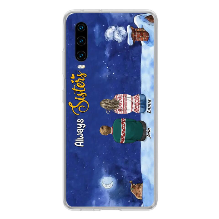 Personalized Christmas Brother & Sister Phone Case - Christmas Gift Idea For Siblings - Up to 12 People - Always Sisters - Case For Xiaomi, Oppo And Huawei