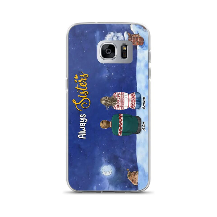 Personalized Christmas Brother & Sister Phone Case - Christmas Gift Idea For Siblings - Up to 12 People - Always Sisters - Case For iPhone And Samsung