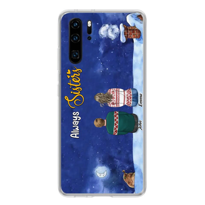 Personalized Christmas Brother & Sister Phone Case - Christmas Gift Idea For Siblings - Up to 12 People - Always Sisters - Case For Xiaomi, Oppo And Huawei