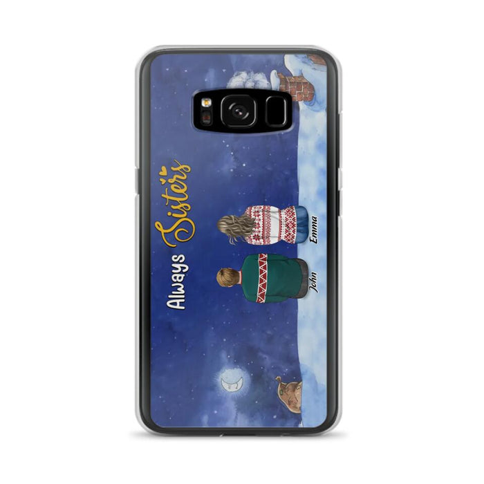 Personalized Christmas Brother & Sister Phone Case - Christmas Gift Idea For Siblings - Up to 12 People - Always Sisters - Case For iPhone And Samsung