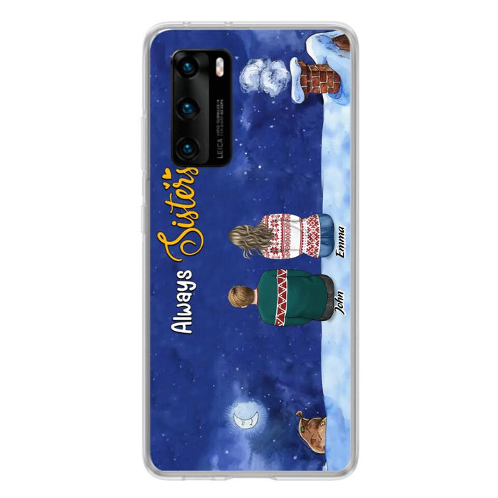 Personalized Christmas Brother & Sister Phone Case - Christmas Gift Idea For Siblings - Up to 12 People - Always Sisters - Case For Xiaomi, Oppo And Huawei