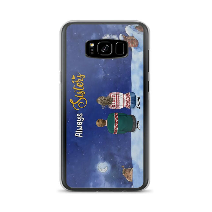 Personalized Christmas Brother & Sister Phone Case - Christmas Gift Idea For Siblings - Up to 12 People - Always Sisters - Case For iPhone And Samsung