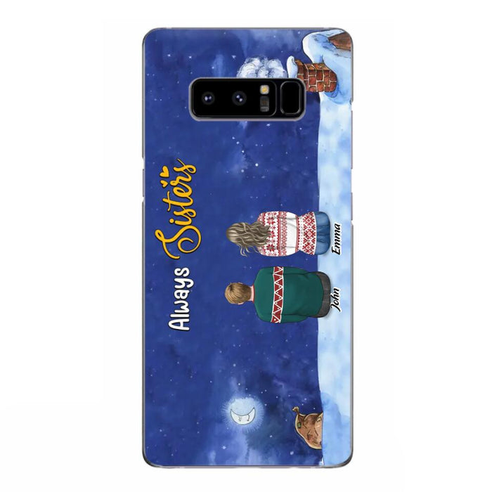 Personalized Christmas Brother & Sister Phone Case - Christmas Gift Idea For Siblings - Up to 12 People - Always Sisters - Case For iPhone And Samsung