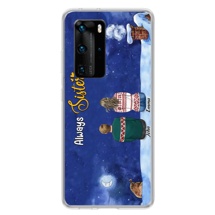Personalized Christmas Brother & Sister Phone Case - Christmas Gift Idea For Siblings - Up to 12 People - Always Sisters - Case For Xiaomi, Oppo And Huawei