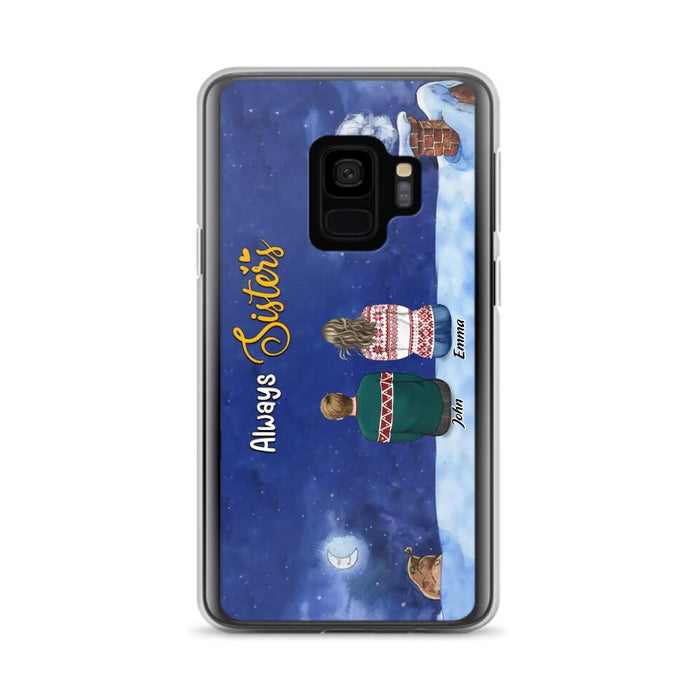 Personalized Christmas Brother & Sister Phone Case - Christmas Gift Idea For Siblings - Up to 12 People - Always Sisters - Case For iPhone And Samsung