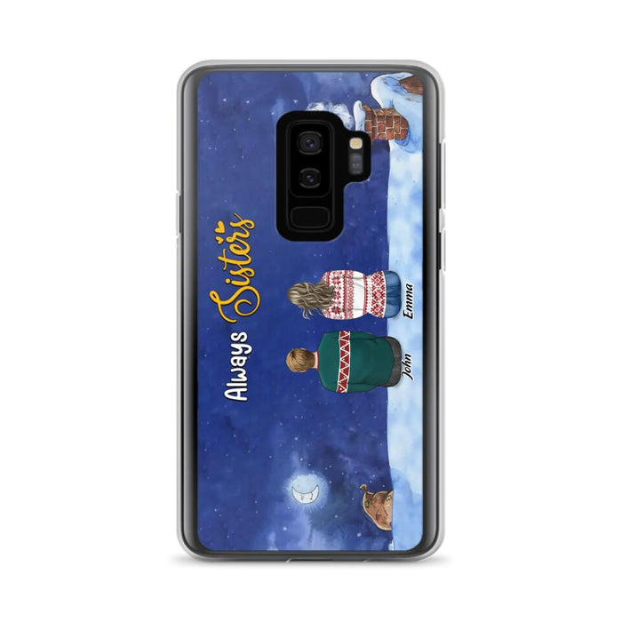 Personalized Christmas Brother & Sister Phone Case - Christmas Gift Idea For Siblings - Up to 12 People - Always Sisters - Case For iPhone And Samsung