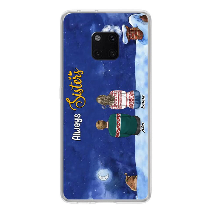 Personalized Christmas Brother & Sister Phone Case - Christmas Gift Idea For Siblings - Up to 12 People - Always Sisters - Case For Xiaomi, Oppo And Huawei