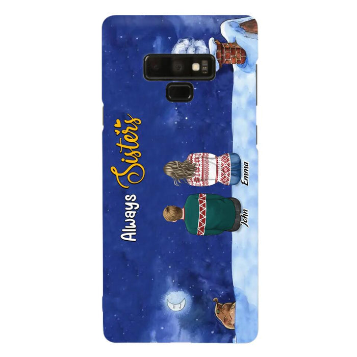 Personalized Christmas Brother & Sister Phone Case - Christmas Gift Idea For Siblings - Up to 12 People - Always Sisters - Case For iPhone And Samsung