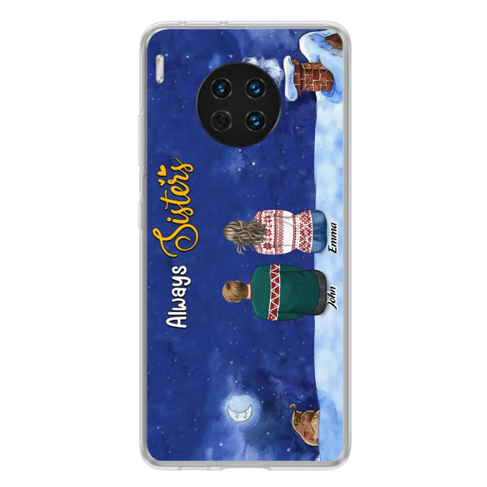 Personalized Christmas Brother & Sister Phone Case - Christmas Gift Idea For Siblings - Up to 12 People - Always Sisters - Case For Xiaomi, Oppo And Huawei