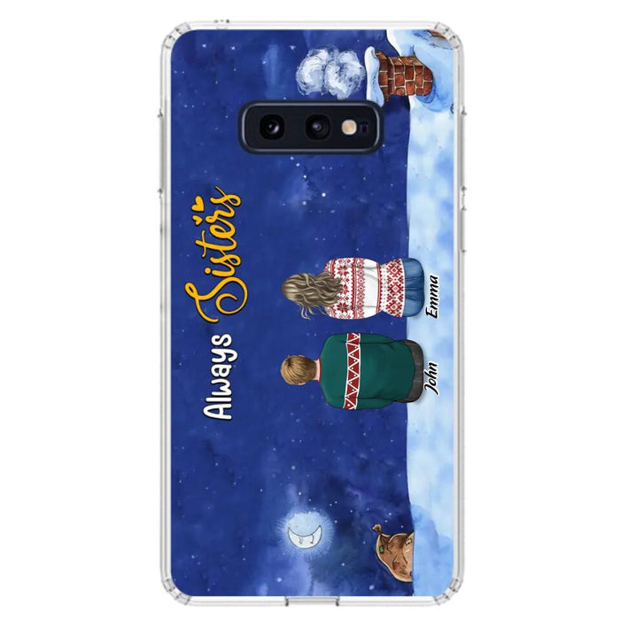 Personalized Christmas Brother & Sister Phone Case - Christmas Gift Idea For Siblings - Up to 12 People - Always Sisters - Case For iPhone And Samsung