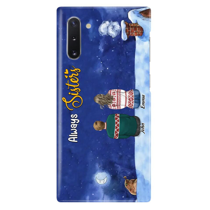 Personalized Christmas Brother & Sister Phone Case - Christmas Gift Idea For Siblings - Up to 12 People - Always Sisters - Case For iPhone And Samsung