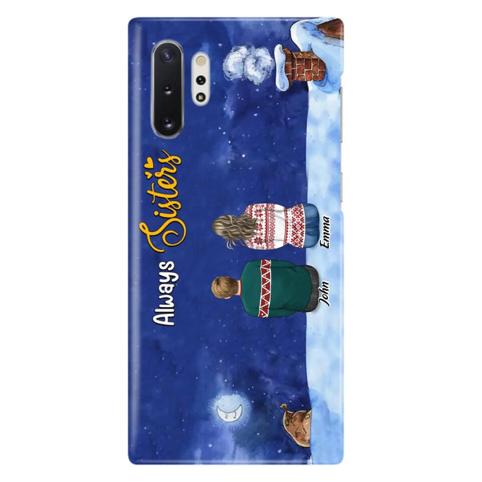 Personalized Christmas Brother & Sister Phone Case - Christmas Gift Idea For Siblings - Up to 12 People - Always Sisters - Case For iPhone And Samsung