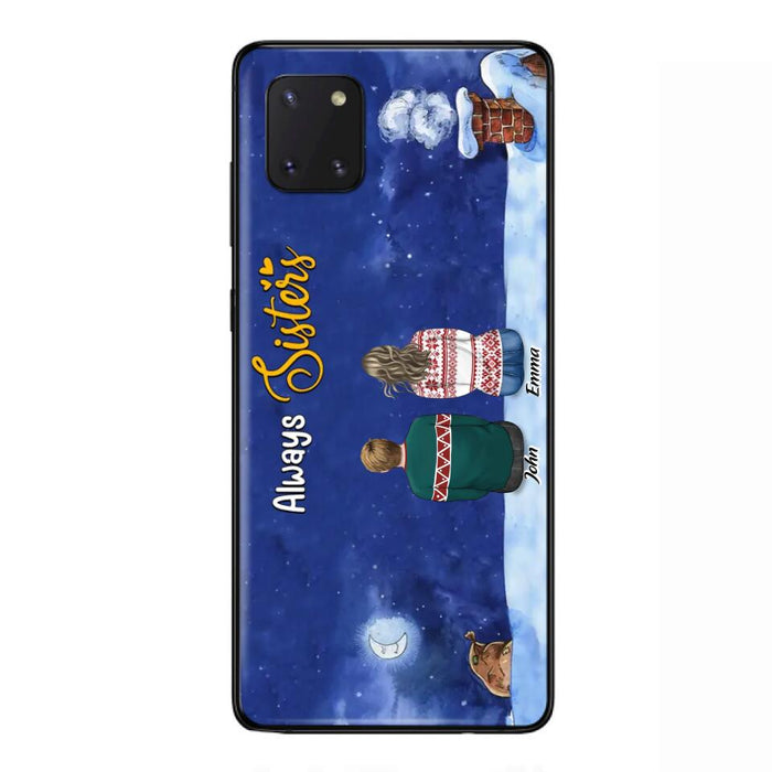 Personalized Christmas Brother & Sister Phone Case - Christmas Gift Idea For Siblings - Up to 12 People - Always Sisters - Case For iPhone And Samsung