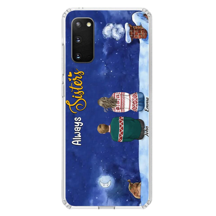 Personalized Christmas Brother & Sister Phone Case - Christmas Gift Idea For Siblings - Up to 12 People - Always Sisters - Case For iPhone And Samsung