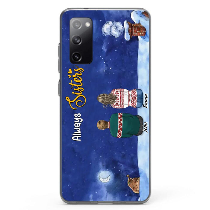 Personalized Christmas Brother & Sister Phone Case - Christmas Gift Idea For Siblings - Up to 12 People - Always Sisters - Case For iPhone And Samsung