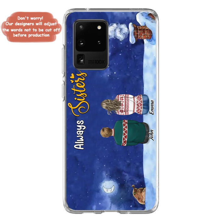 Personalized Christmas Brother & Sister Phone Case - Christmas Gift Idea For Siblings - Up to 12 People - Always Sisters - Case For iPhone And Samsung
