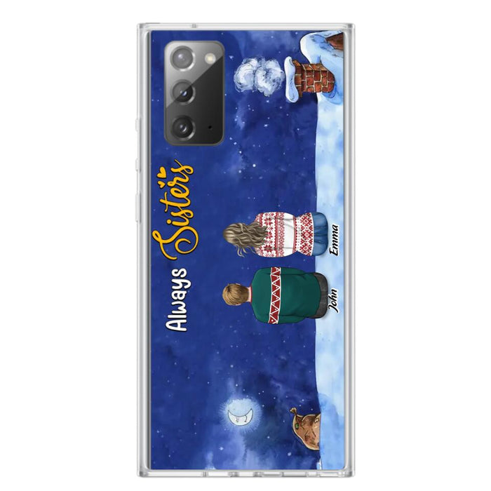 Personalized Christmas Brother & Sister Phone Case - Christmas Gift Idea For Siblings - Up to 12 People - Always Sisters - Case For iPhone And Samsung