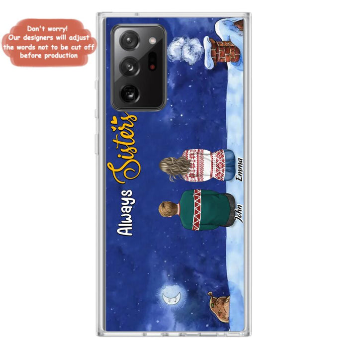 Personalized Christmas Brother & Sister Phone Case - Christmas Gift Idea For Siblings - Up to 12 People - Always Sisters - Case For iPhone And Samsung