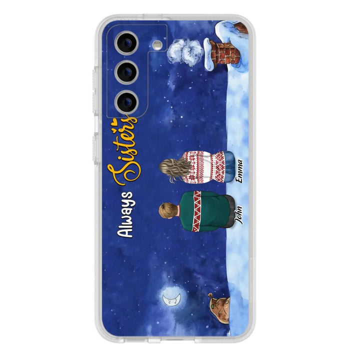 Personalized Christmas Brother & Sister Phone Case - Christmas Gift Idea For Siblings - Up to 12 People - Always Sisters - Case For iPhone And Samsung