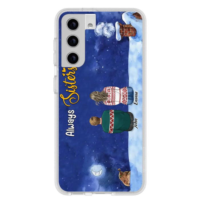 Personalized Christmas Brother & Sister Phone Case - Christmas Gift Idea For Siblings - Up to 12 People - Always Sisters - Case For iPhone And Samsung