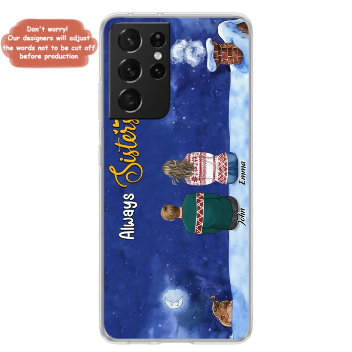 Personalized Christmas Brother & Sister Phone Case - Christmas Gift Idea For Siblings - Up to 12 People - Always Sisters - Case For iPhone And Samsung