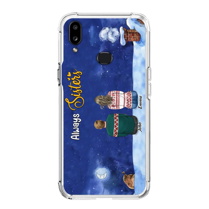 Personalized Christmas Brother & Sister Phone Case - Christmas Gift Idea For Siblings - Up to 12 People - Always Sisters - Case For iPhone And Samsung