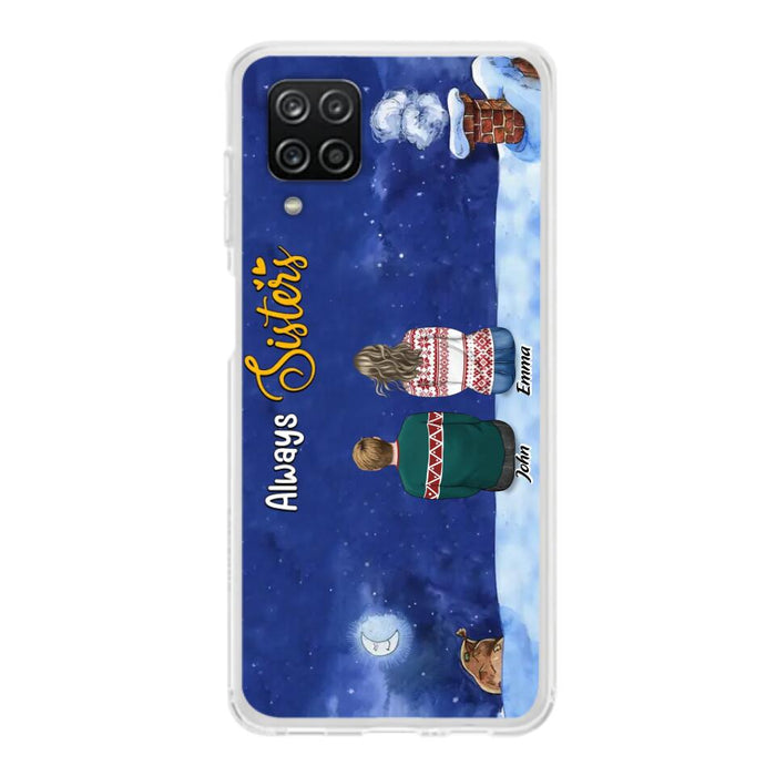 Personalized Christmas Brother & Sister Phone Case - Christmas Gift Idea For Siblings - Up to 12 People - Always Sisters - Case For iPhone And Samsung