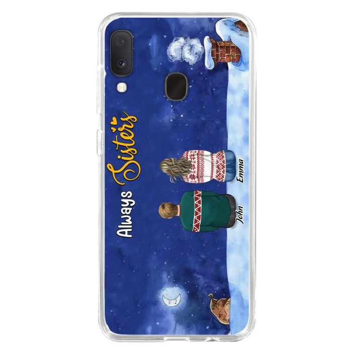 Personalized Christmas Brother & Sister Phone Case - Christmas Gift Idea For Siblings - Up to 12 People - Always Sisters - Case For iPhone And Samsung