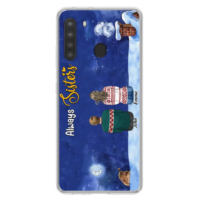 Personalized Christmas Brother & Sister Phone Case - Christmas Gift Idea For Siblings - Up to 12 People - Always Sisters - Case For iPhone And Samsung