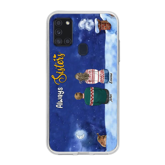 Personalized Christmas Brother & Sister Phone Case - Christmas Gift Idea For Siblings - Up to 12 People - Always Sisters - Case For iPhone And Samsung