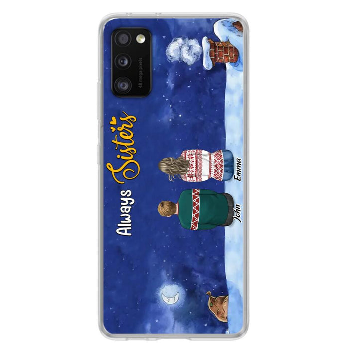 Personalized Christmas Brother & Sister Phone Case - Christmas Gift Idea For Siblings - Up to 12 People - Always Sisters - Case For iPhone And Samsung