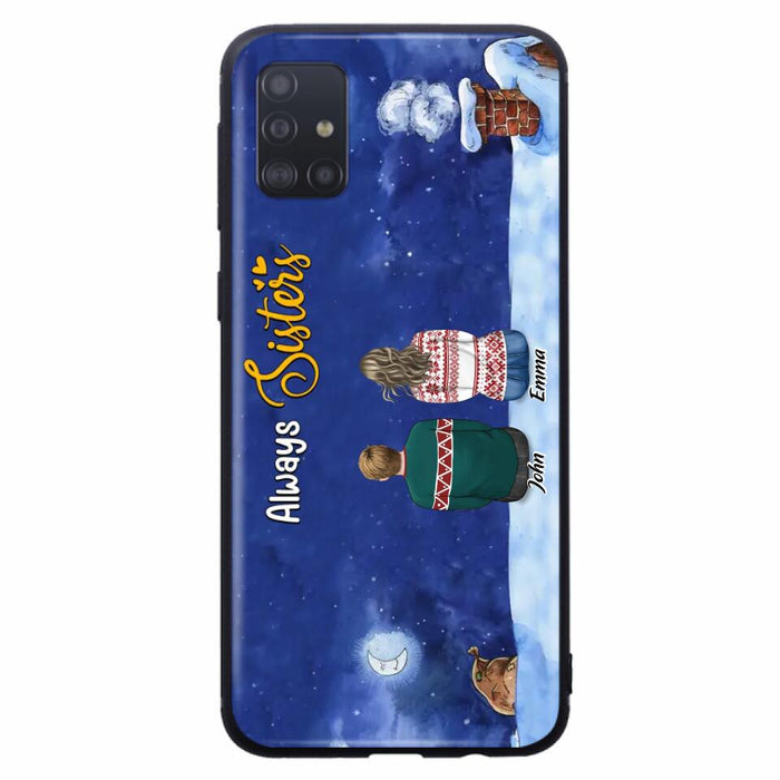 Personalized Christmas Brother & Sister Phone Case - Christmas Gift Idea For Siblings - Up to 12 People - Always Sisters - Case For iPhone And Samsung
