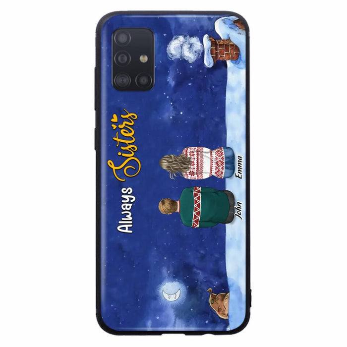 Personalized Christmas Brother & Sister Phone Case - Christmas Gift Idea For Siblings - Up to 12 People - Always Sisters - Case For iPhone And Samsung