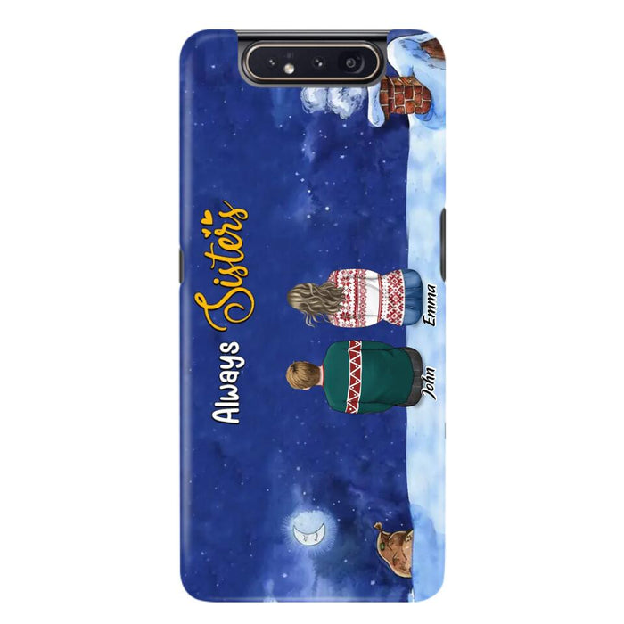 Personalized Christmas Brother & Sister Phone Case - Christmas Gift Idea For Siblings - Up to 12 People - Always Sisters - Case For iPhone And Samsung