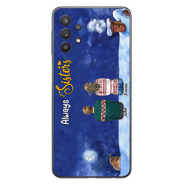 Personalized Christmas Brother & Sister Phone Case - Christmas Gift Idea For Siblings - Up to 12 People - Always Sisters - Case For iPhone And Samsung
